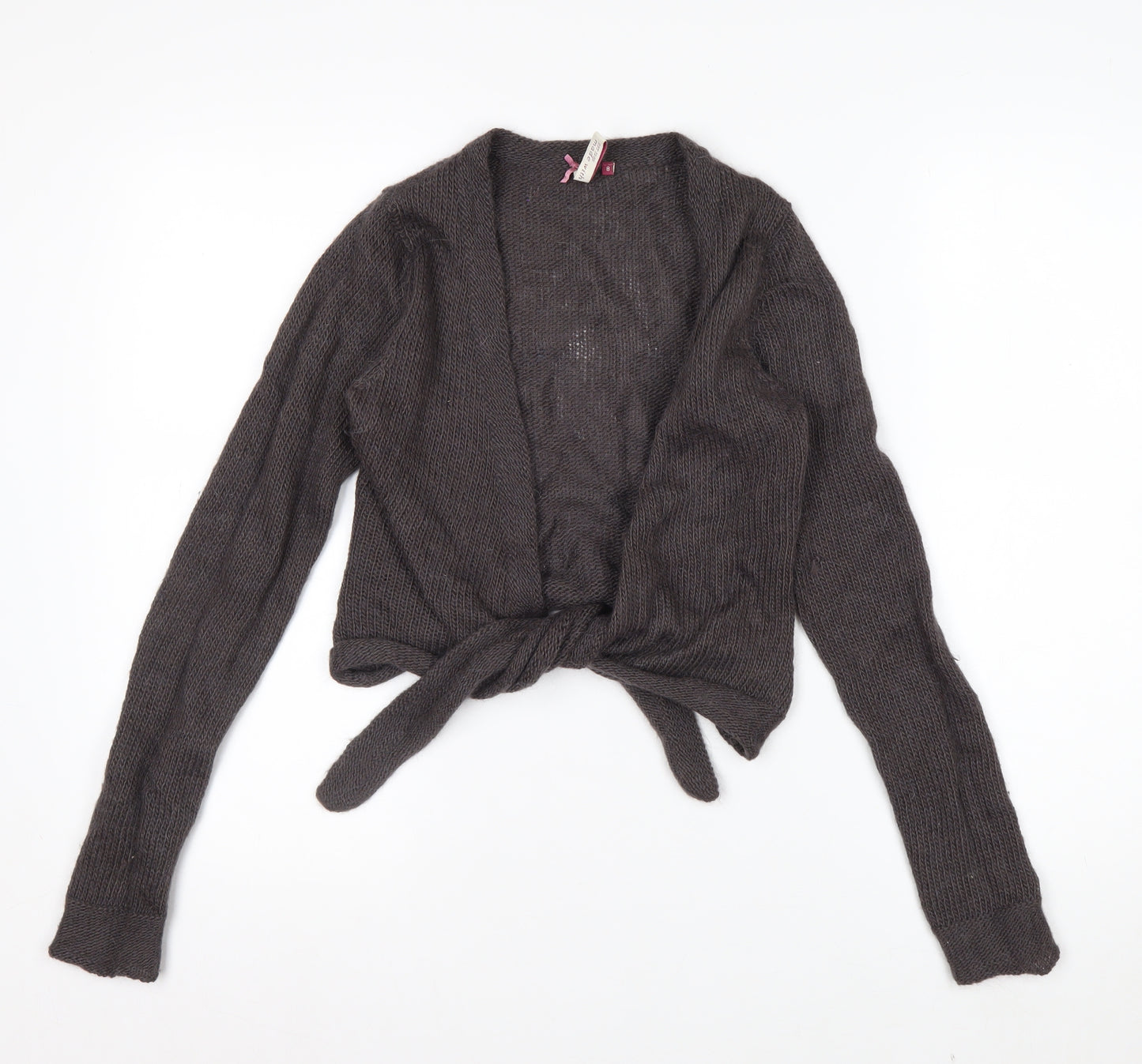 White Stuff Women’s Brown Wool Blend Open Knit Cardigan Size 8