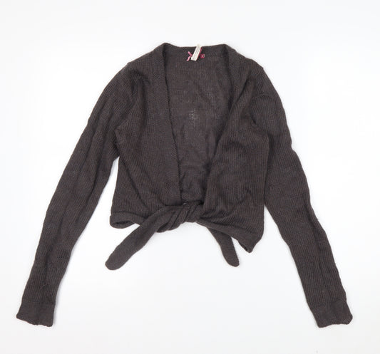 White Stuff Women’s Brown Wool Blend Open Knit Cardigan Size 8