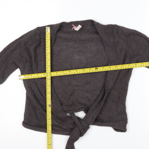 White Stuff Women’s Brown Wool Blend Open Knit Cardigan Size 8