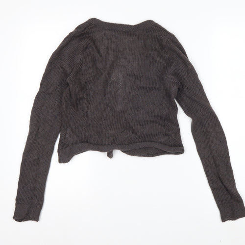 White Stuff Women’s Brown Wool Blend Open Knit Cardigan Size 8