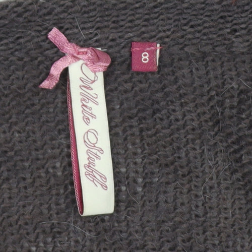 White Stuff Women’s Brown Wool Blend Open Knit Cardigan Size 8