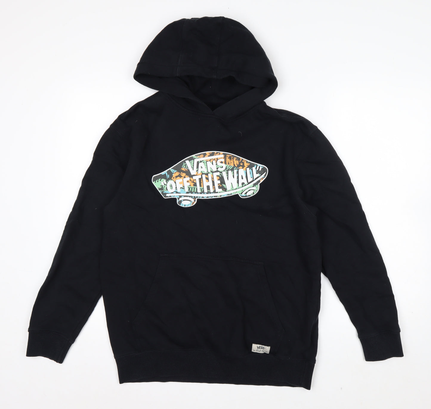 Vans Womens Black XL Pullover Hoodie With Logo Print