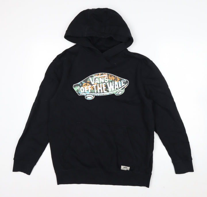 Vans Womens Black XL Pullover Hoodie With Logo Print