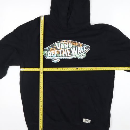 Vans Womens Black XL Pullover Hoodie With Logo Print