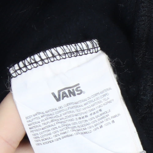 Vans Womens Black XL Pullover Hoodie With Logo Print