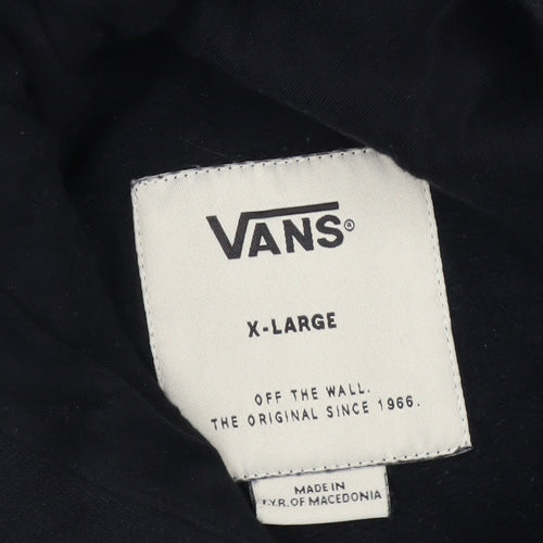 Vans Womens Black XL Pullover Hoodie With Logo Print