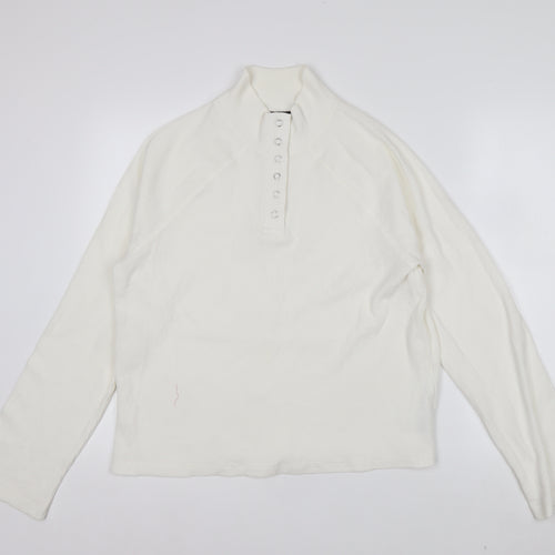ASOS DESIGN Women's Ivory Mock Neck Button-Up Top Size S