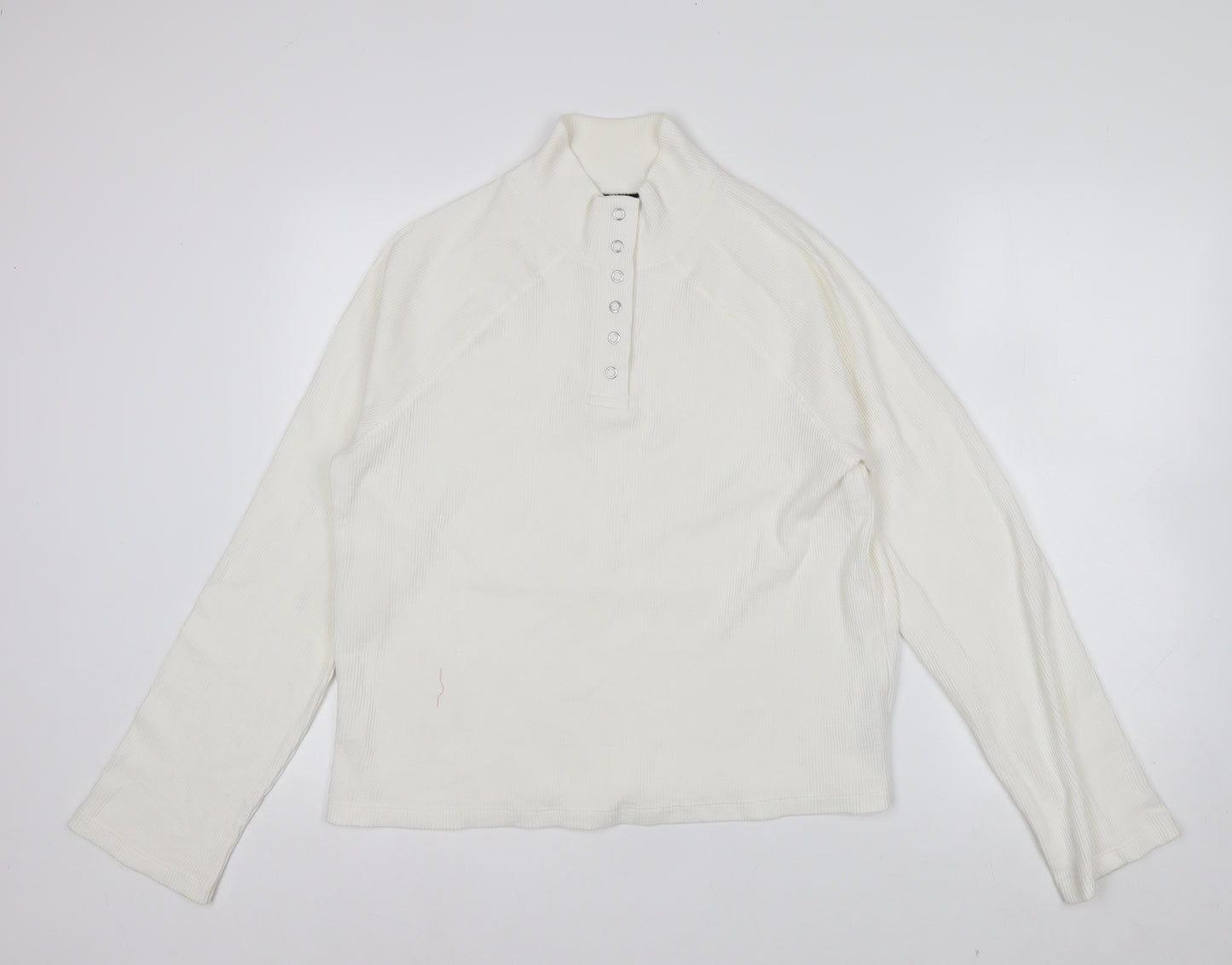 ASOS DESIGN Women's Ivory Mock Neck Button-Up Top Size S