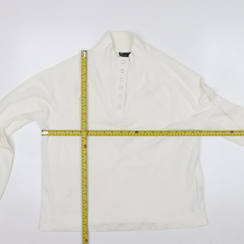 ASOS DESIGN Women's Ivory Mock Neck Button-Up Top Size S