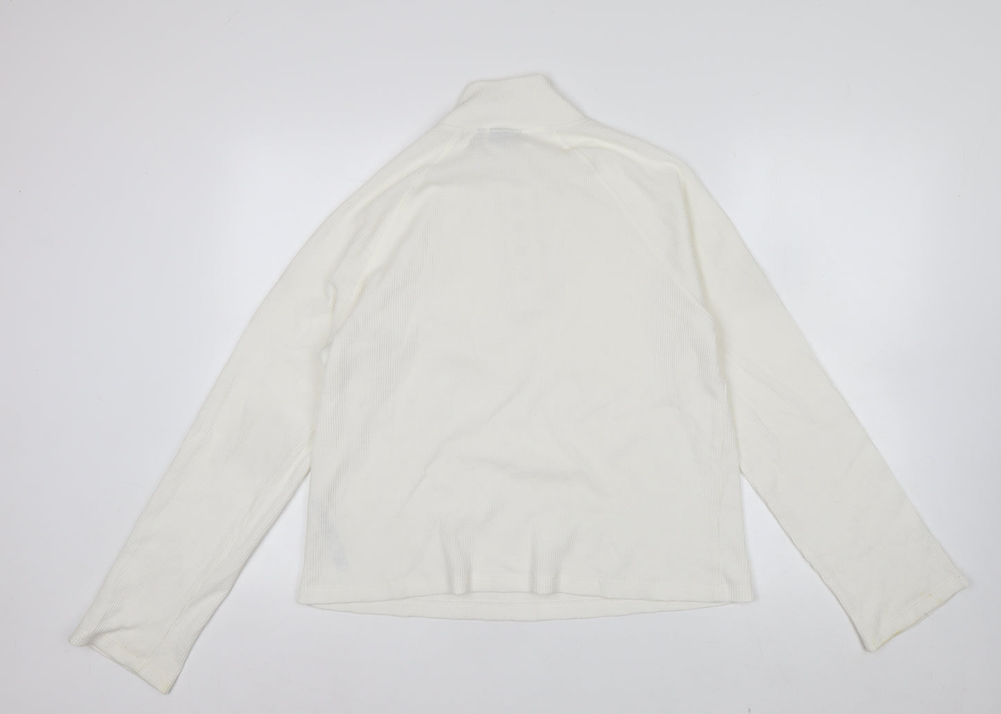 ASOS DESIGN Women's Ivory Mock Neck Button-Up Top Size S
