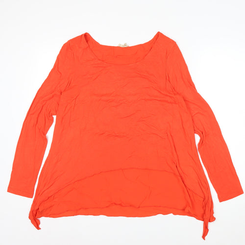 Phase Eight Women's Orange Long Sleeve Viscose Tunic Top UK 14