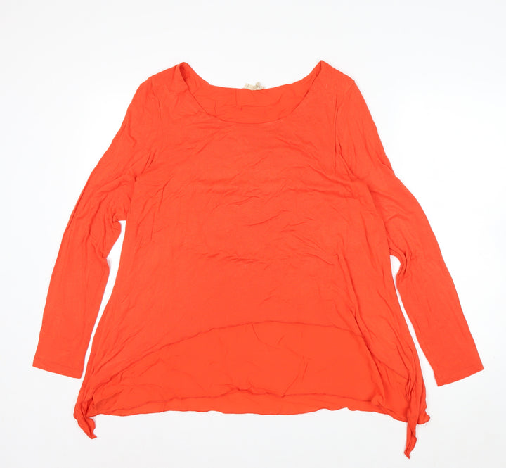 Phase Eight Women's Orange Long Sleeve Viscose Tunic Top UK 14