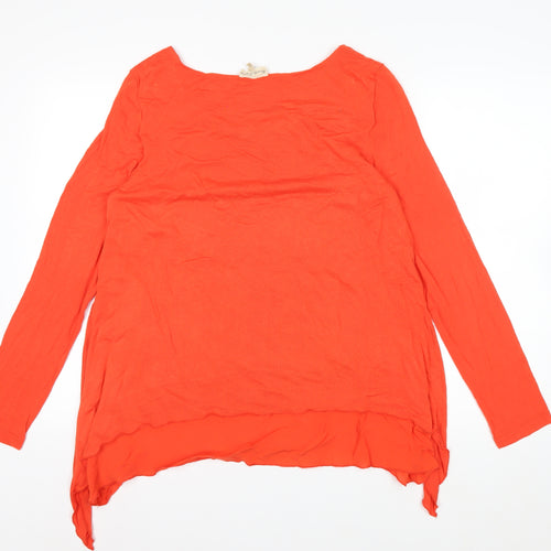 Phase Eight Women's Orange Long Sleeve Viscose Tunic Top UK 14