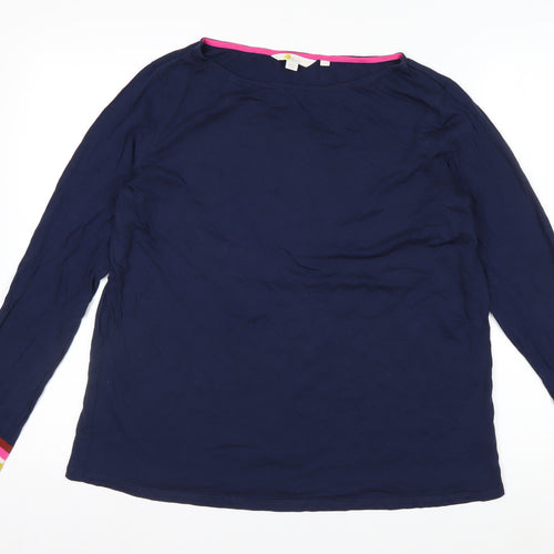 Boden Women’s Blue Long Sleeve Boat Neck Jersey Top Size L