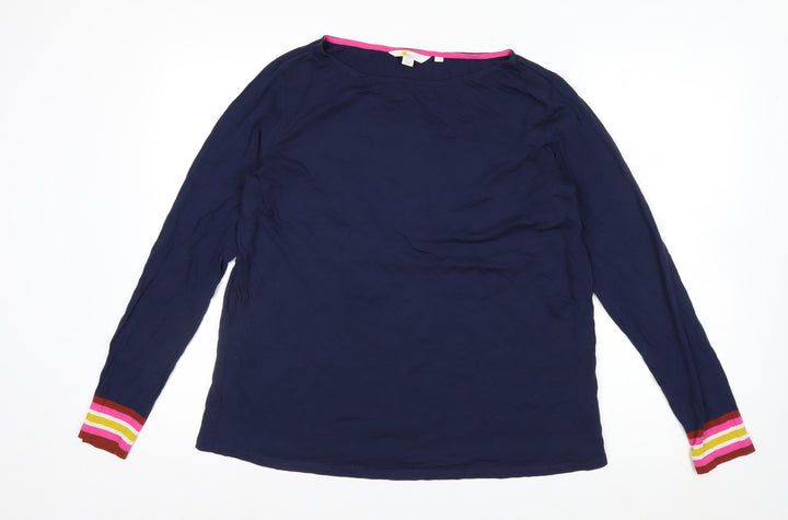 Boden Women’s Blue Long Sleeve Boat Neck Jersey Top Size L