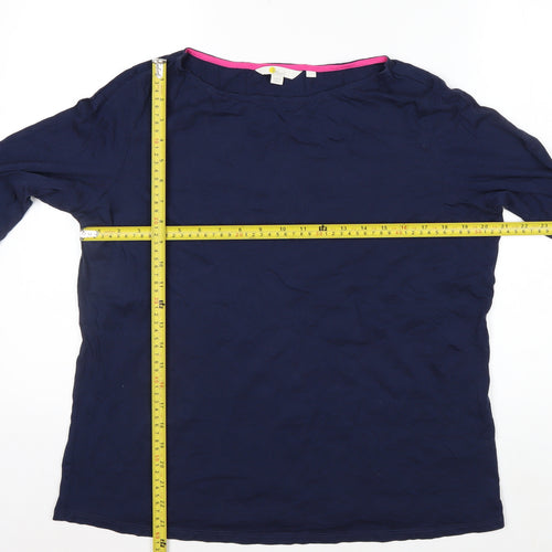 Boden Women’s Blue Long Sleeve Boat Neck Jersey Top Size L