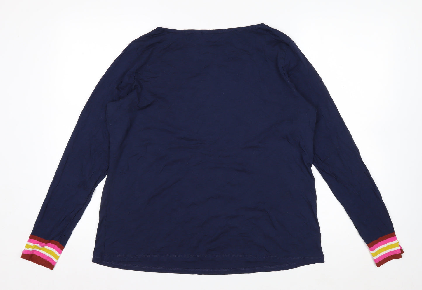 Boden Women’s Blue Long Sleeve Boat Neck Jersey Top Size L
