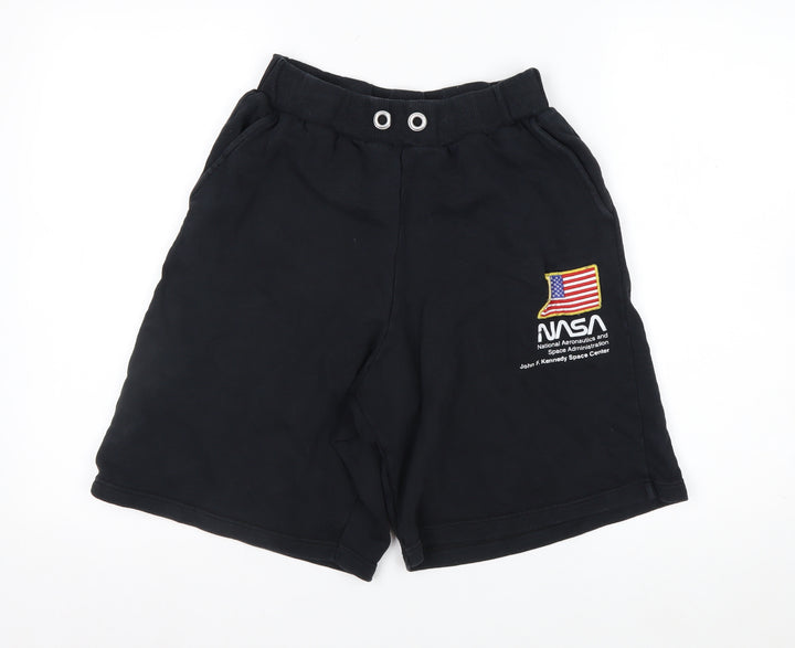 Slam Wan Ran NASA Black Men's M Athletic Shorts Elastic Waist