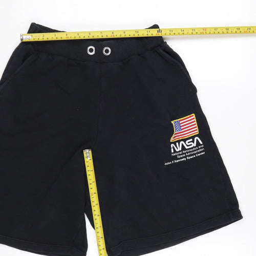 Slam Wan Ran NASA Black Men's M Athletic Shorts Elastic Waist