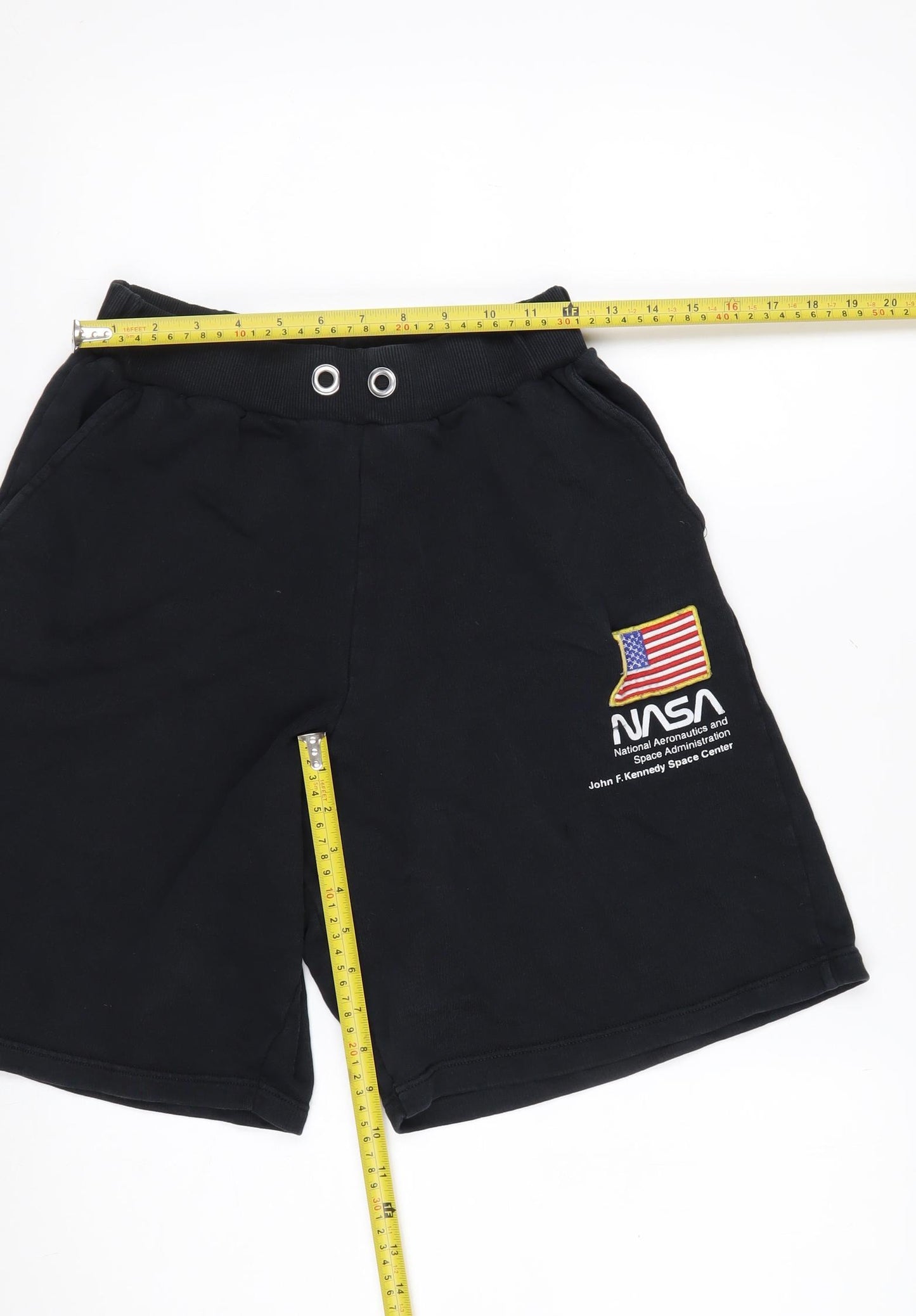 Slam Wan Ran NASA Black Men's M Athletic Shorts Elastic Waist