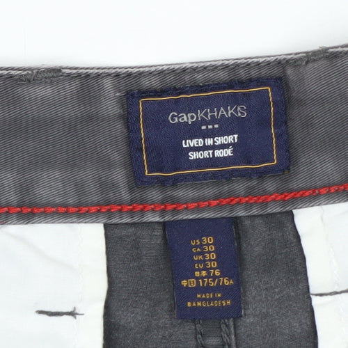 Gap Men Grey Chino Shorts Size 30 Regular Cotton Casual