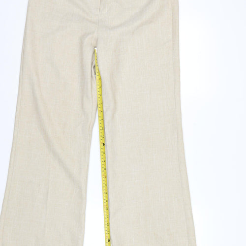 Dorothy Perkins Women’s Beige Wide-Leg Trousers Size 14 Classic Fit