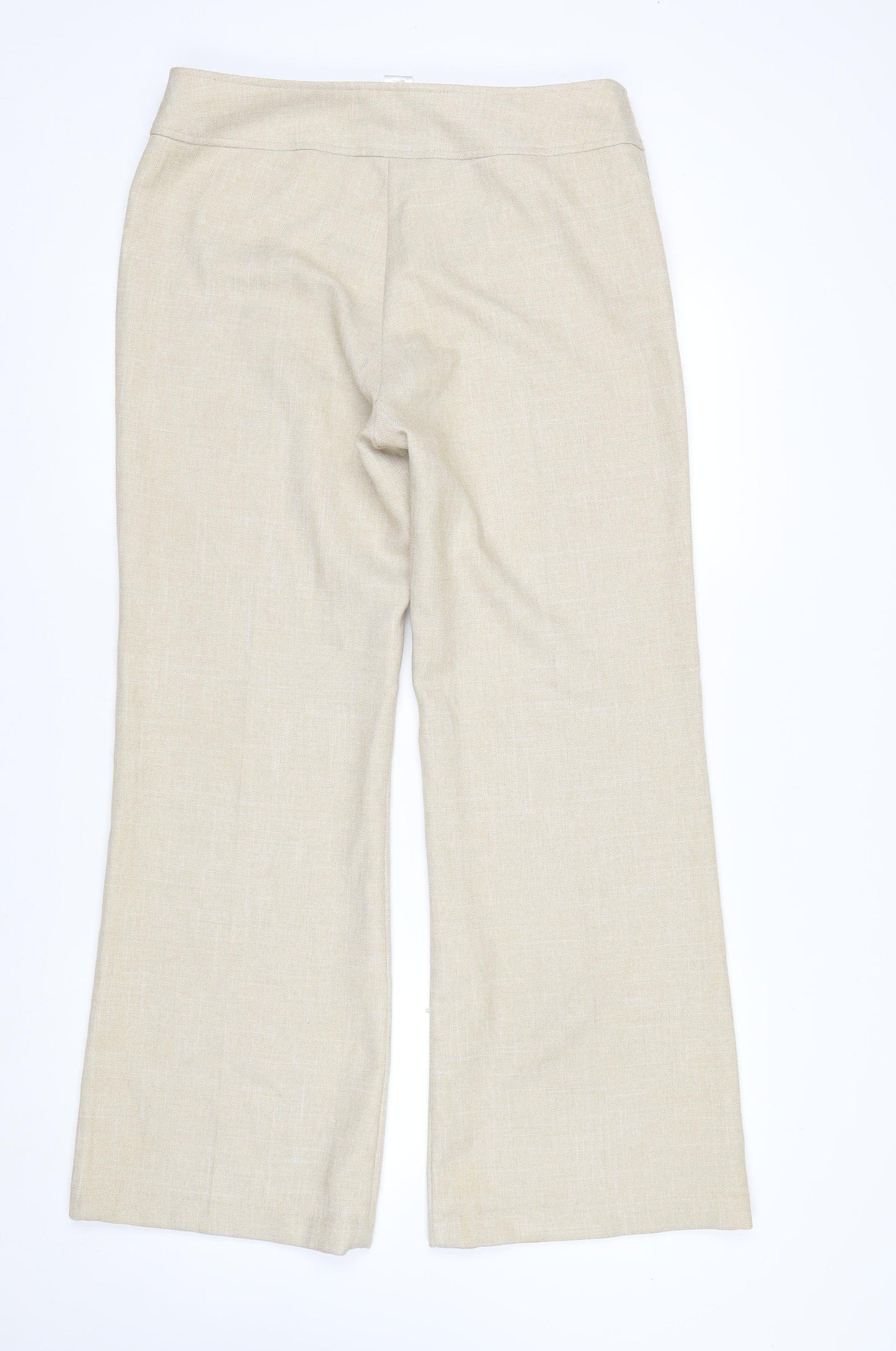 Dorothy Perkins Women’s Beige Wide-Leg Trousers Size 14 Classic Fit