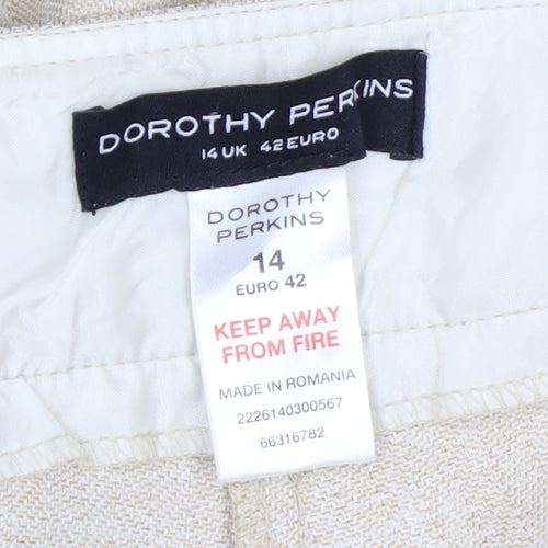 Dorothy Perkins Women’s Beige Wide-Leg Trousers Size 14 Classic Fit