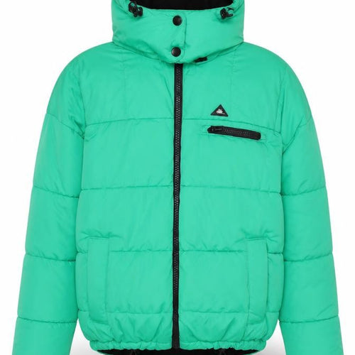 iets frans Men’s Green Hooded Puffer Jacket Size M Polyester