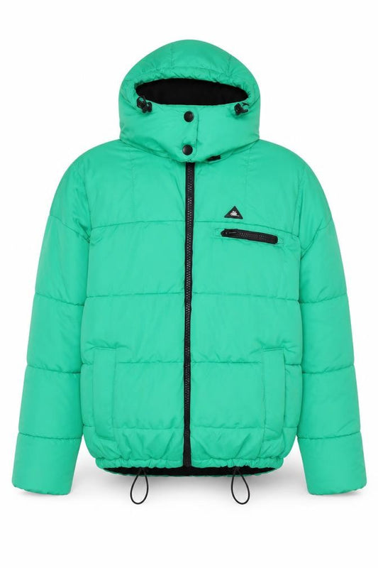 iets frans Men’s Green Hooded Puffer Jacket Size M Polyester