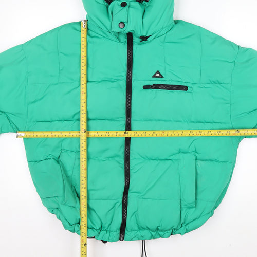 iets frans Men’s Green Hooded Puffer Jacket Size M Polyester