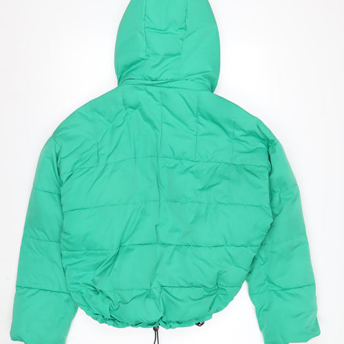 iets frans Men’s Green Hooded Puffer Jacket Size M Polyester