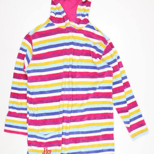 Lazy Jacks Womens Multicoloured Striped Hooded Tunic UK 18 Cotton Blend