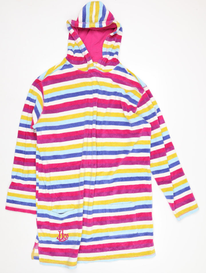 Lazy Jacks Womens Multicoloured Striped Hooded Tunic UK 18 Cotton Blend