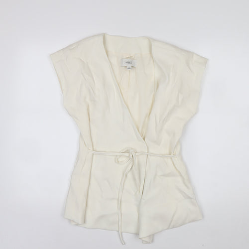 Marks and Spencer Women's Ivory Wrap Blouse Size 10
