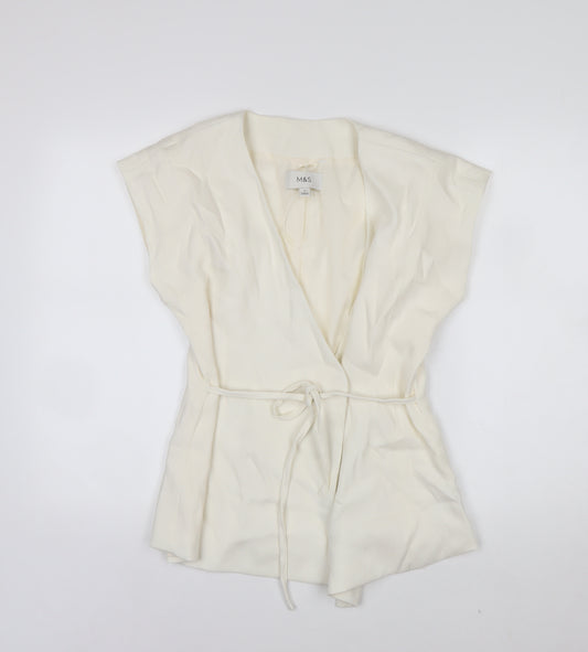 Marks and Spencer Women's Ivory Wrap Blouse Size 10
