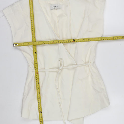 Marks and Spencer Women's Ivory Wrap Blouse Size 10