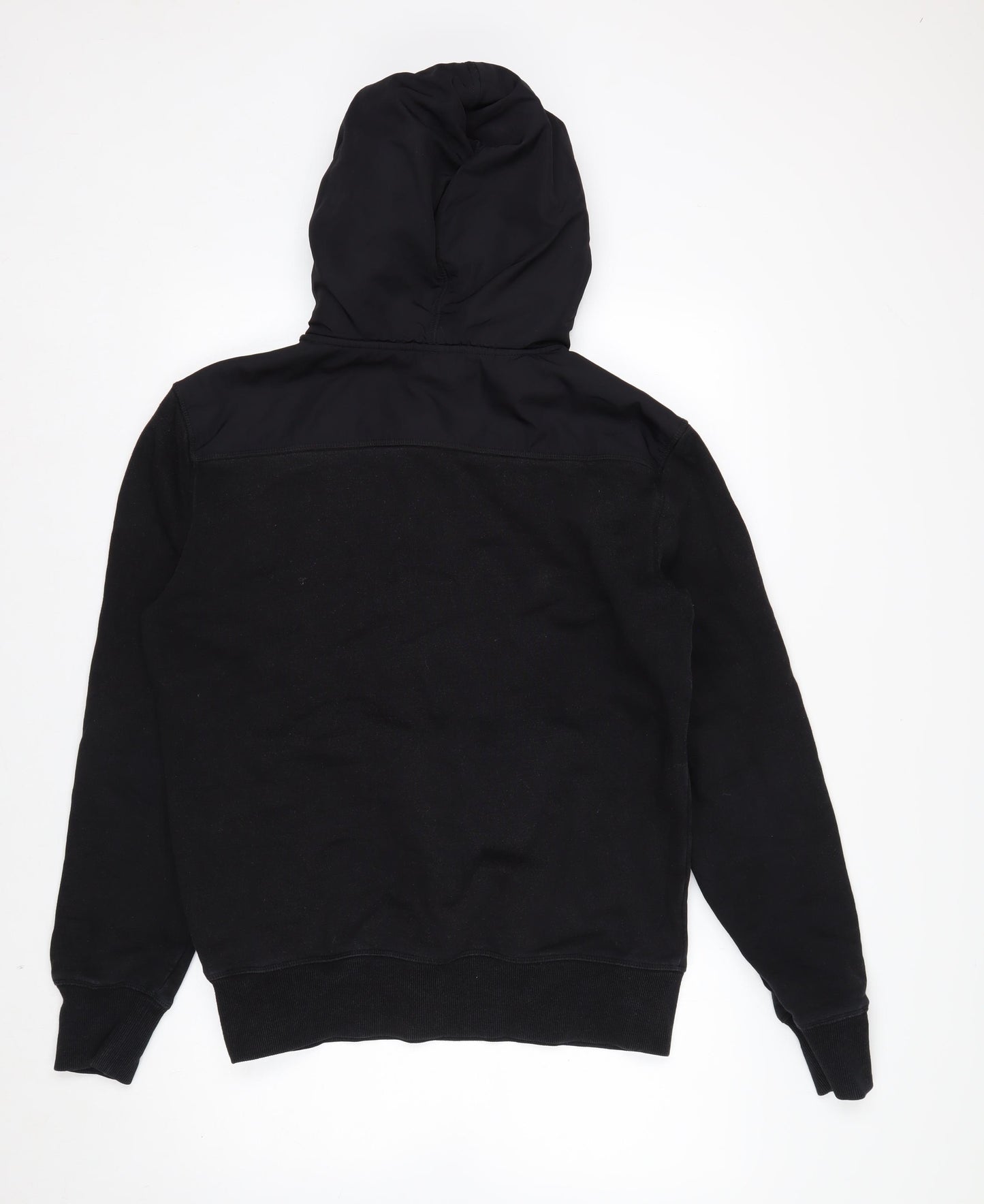 Superdry Men's Black L 1/2 Zip Hooded Sweatshirt Fleece Logo Hoodie