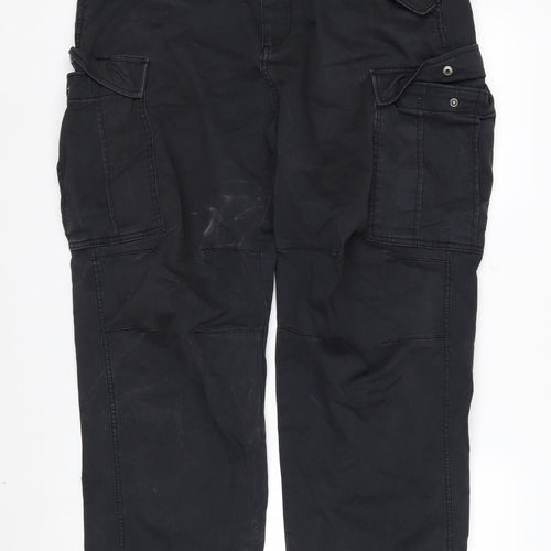 GAP Men's Black 34x32 Regular Fit Cargo Trousers