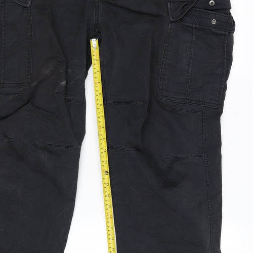 GAP Men's Black 34x32 Regular Fit Cargo Trousers