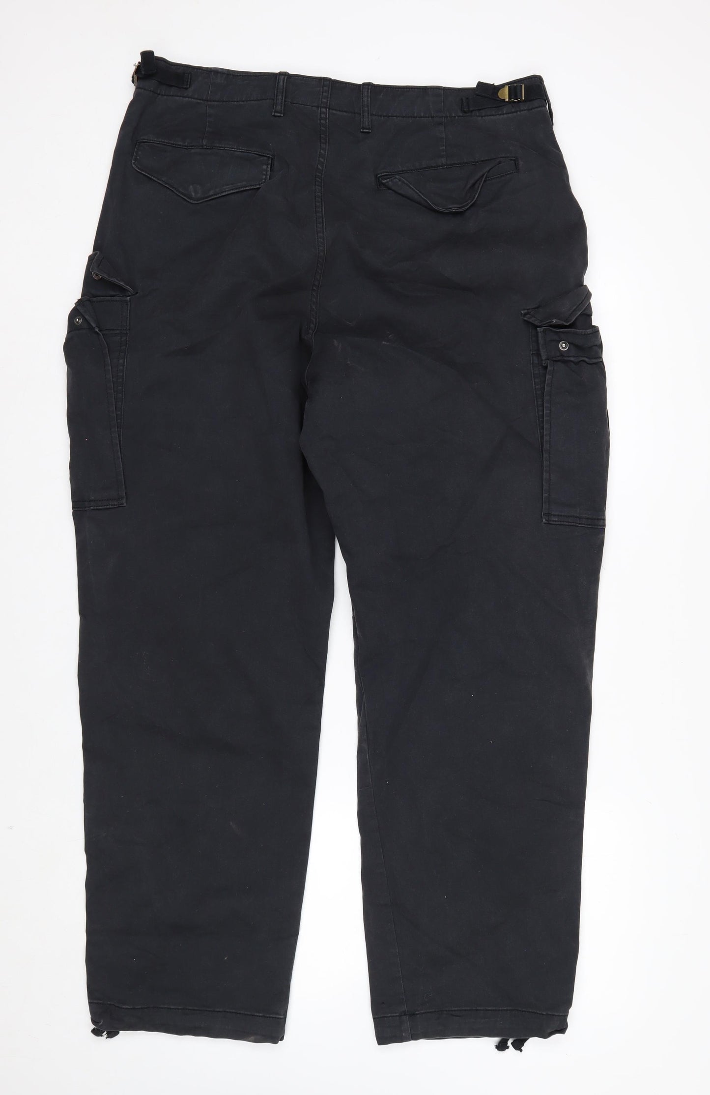 GAP Men's Black 34x32 Regular Fit Cargo Trousers
