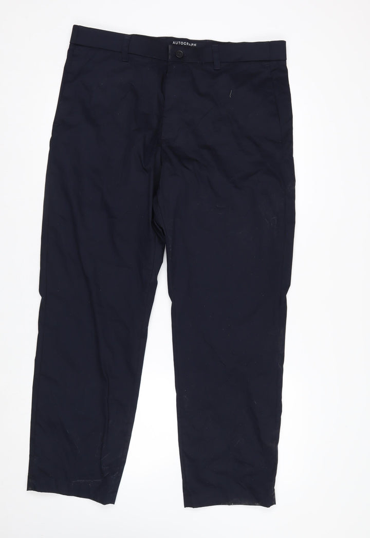 Marks and Spencer Autograph Men's Black Regular Fit Trousers 36/29
