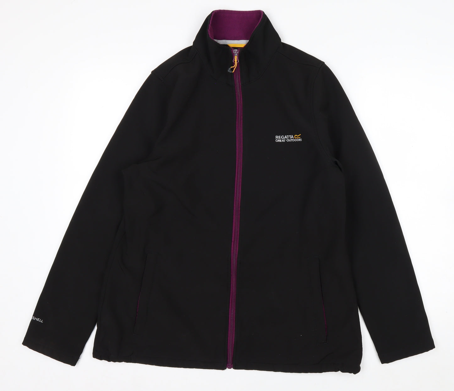 Regatta Womens Black Softshell Jacket Size 16 Water Resistant Outdoor