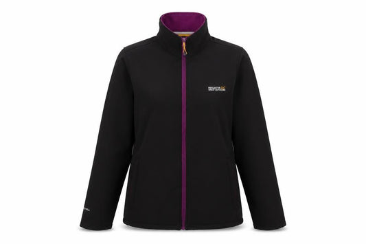 Regatta Womens Black Softshell Jacket Size 16 Water Resistant Outdoor