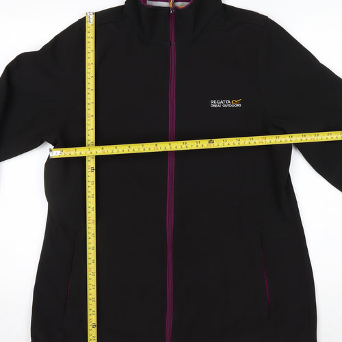 Regatta Womens Black Softshell Jacket Size 16 Water Resistant Outdoor