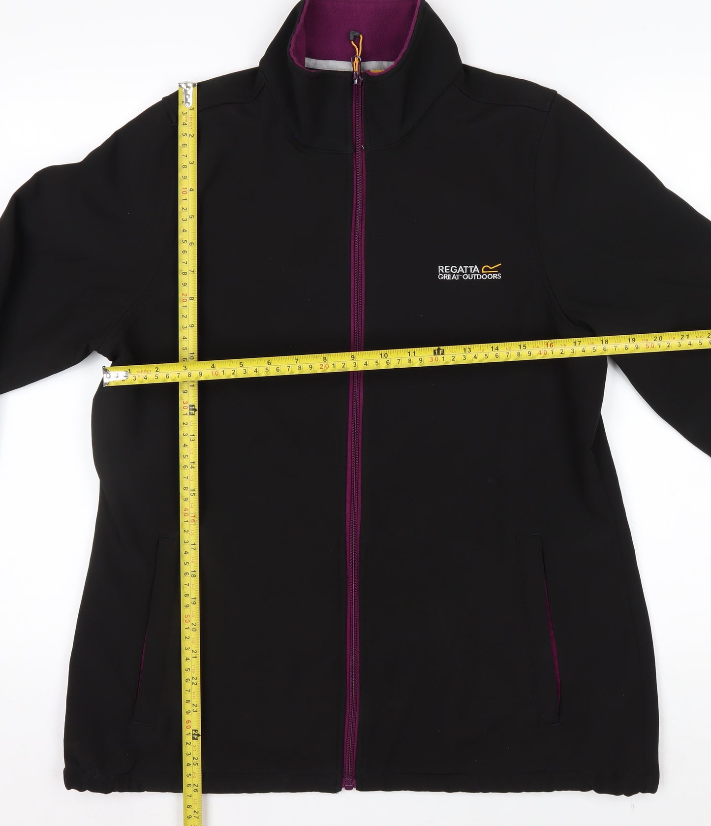 Regatta Womens Black Softshell Jacket Size 16 Water Resistant Outdoor