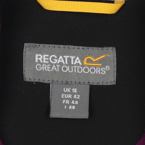 Regatta Womens Black Softshell Jacket Size 16 Water Resistant Outdoor