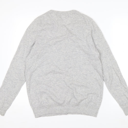 Boden Women Grey 100% Cashmere Crew Neck Cardigan L