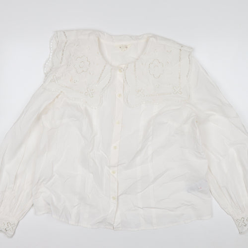 Marks and Spencer Per Una Ivory Embroidered Tunic Blouse Women’s Size 12