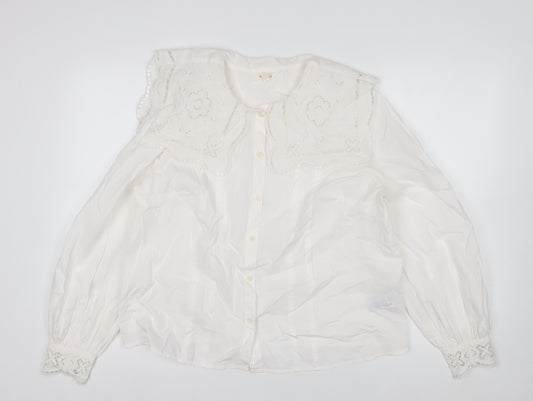Marks and Spencer Per Una Ivory Embroidered Tunic Blouse Women’s Size 12
